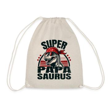Super Papasaurus T-rex Dino Funny Father Dinosaurs - Turnbeutel - Natur - Vorne