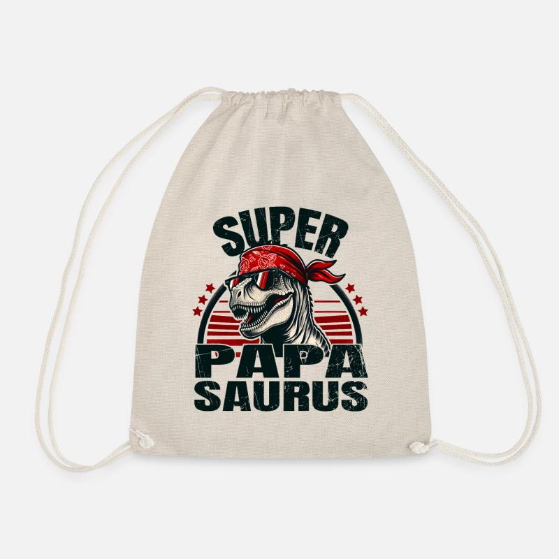 Super Papasaurus T-rex Dino Funny Father Dinosaurs - Turnbeutel - Natur