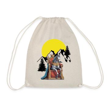 Horse Horses King Kingdom Fantasy Throne Hero - Drawstring Bag - nature - Front