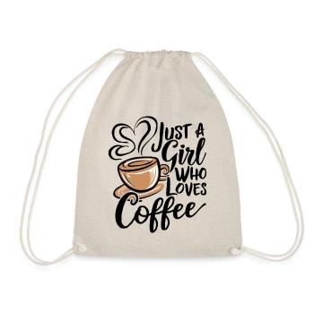 Just A Girl Who Loves Coffee Coffee Lover - Drawstring Bag - nature - Front