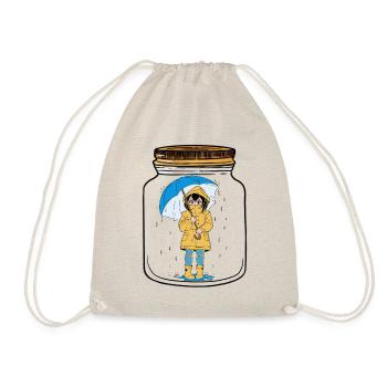 Girl Umbrella Weather - Drawstring Bag - nature - Front
