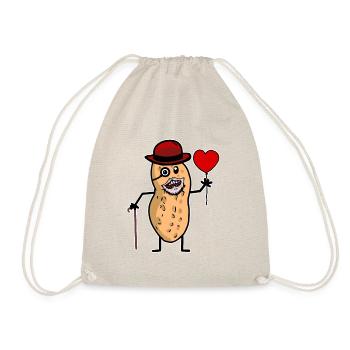 Cacahuète grand-père grand-père coeur anniversaire noix - Sac de sport léger - nature - Devant