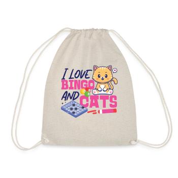 Bingo Player Cat I Love Bingo And - Drawstring Bag - nature - Front