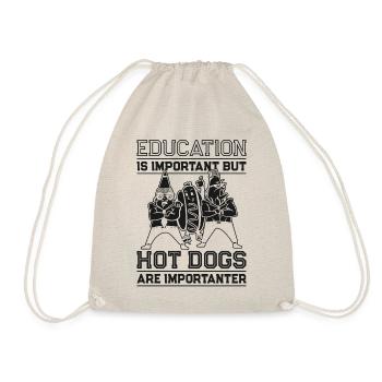 Hot Dog Adult Education Is - Turnbeutel - Natur - Vorne