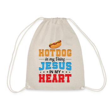 Hot Dog Adult Jesus Faith - Drawstring Bag - nature - Front
