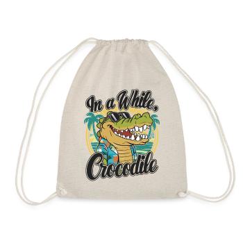 Funny Crocodile Alligator In A While Crocodile - Drawstring Bag - nature - Front