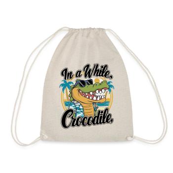 Funny Crocodile Alligator In A While Crocodile - Drawstring Bag - nature - Front