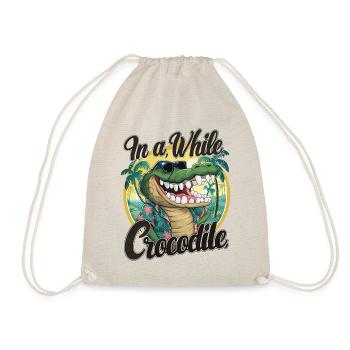 Funny Crocodile Alligator In A While Crocodile - Drawstring Bag - nature - Front