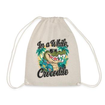 Funny Crocodile Alligator In A While Crocodile - Drawstring Bag - nature - Front
