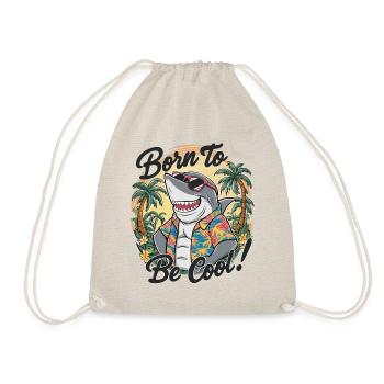 Funny shark with sunglasses summer beach vacation - Drawstring Bag - nature - Front