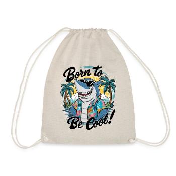Funny shark with sunglasses summer vacation - Drawstring Bag - nature - Front