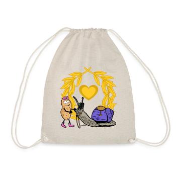 Peanut Horse Horse Girl Rider Snail - Drawstring Bag - nature - Front
