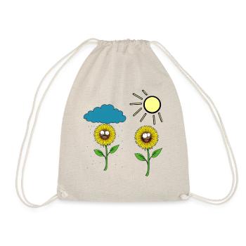 Sonnenblume Sonnenblumen Wetter Regen Sonne Wolke - Turnbeutel - Natur - Vorne
