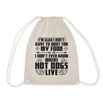 Hot Dog Adult I'm Glad I Don't - Drawstring Bag - nature - Front