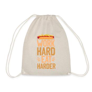Hot Dog Adulte Travailler dur Manger plus fort - Sac de sport léger - nature - Devant