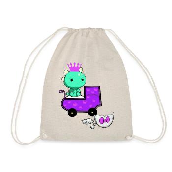 Dragon Pregnant Eggshell Egg Hatch Baby - Drawstring Bag - nature - Front