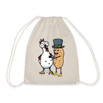 Peanut Peanuts Chicken Chickens Hen Friends - Drawstring Bag - nature - Front