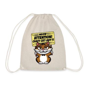 Miau Lustige Katze Sprüche Katzen Spruch - Turnbeutel - Natur - Vorne