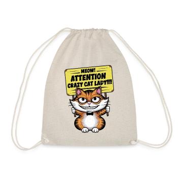 Miau Lustige Katze Sprüche Katzen Spruch - Turnbeutel - Natur - Vorne