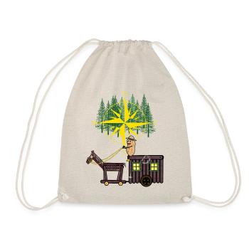 Peanut Compass Travel Horse Camping Adventure - Drawstring Bag - nature - Front