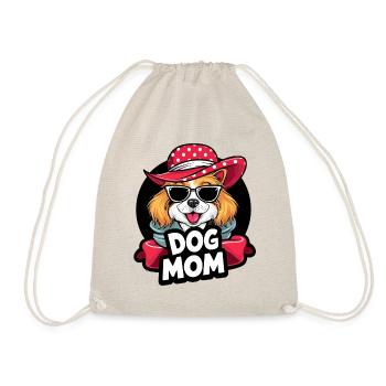 Cute dog with hat and sunglasses dog lover - Drawstring Bag - nature - Front