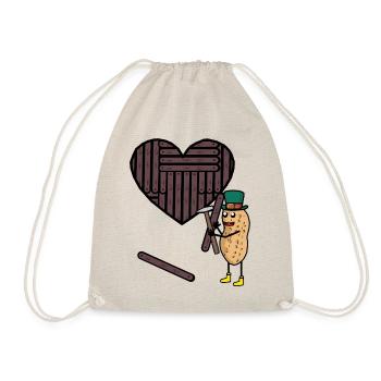 Peanut Heart Hearts Artisan Love Valentine - Drawstring Bag - nature - Front