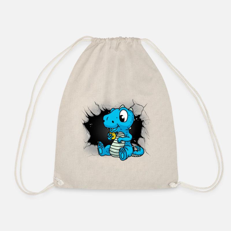 Dinos Dinosaurier Drache Drachen Kekse Kind Kinder - Turnbeutel - Natur