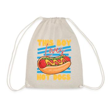 Hot Dog Adult Boy This Boy Loves - Drawstring Bag - nature - Front