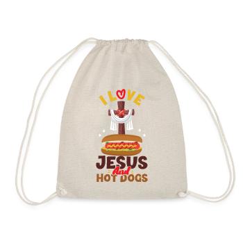 Hot Dog Adult Jesus Faith - Drawstring Bag - nature - Front