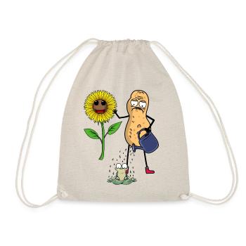 Hobbygärtner Garten Frosch Sonnenblume Blume - Turnbeutel - Natur - Vorne