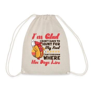 Hot Dog Adult I'm Glad I Don't - Drawstring Bag - nature - Front