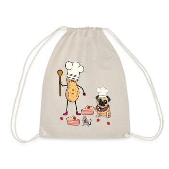 Peanut Baking Pets Dog Pastry Baker Nut - Drawstring Bag - nature - Front