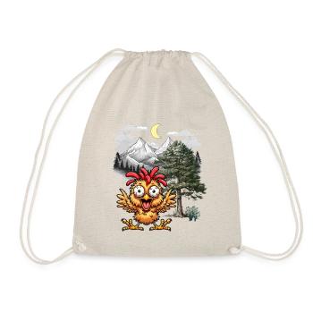 Crazy Chicken Chickens Hen Wild West Nature - Drawstring Bag - nature - Front