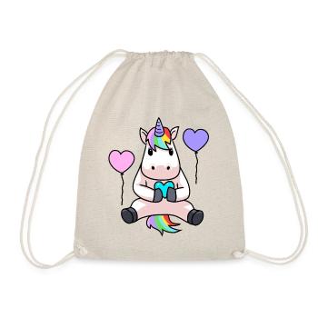 Unicorn Birthday Birthday Gift Kids - Drawstring Bag - nature - Front