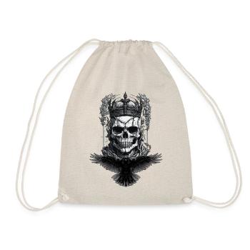 Skull Halloween Raven King - Drawstring Bag - nature - Front