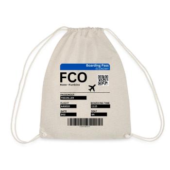 Rom Fiumicino Airport FCO Flugticket Italien Idee - Turnbeutel - Natur - Vorne