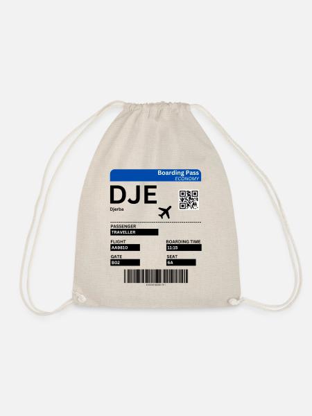 Djerba Boarding Pass Urlaub Tunesien Idee - Turnbeutel - Natur