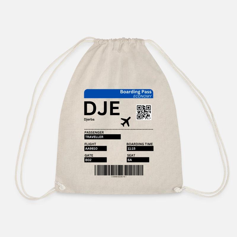 Djerba Boarding Pass Urlaub Tunesien Idee - Turnbeutel - Natur