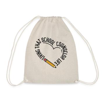 School Counselor Heart Living That - Turnbeutel - Natur - Vorne