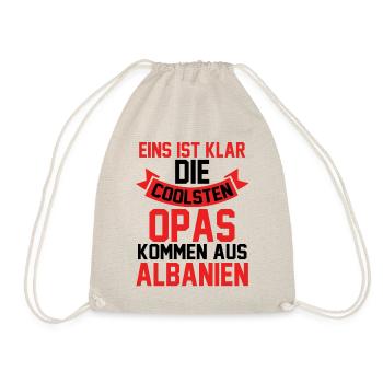 Albanian Albanian Grandpa Grandfather Albania - Drawstring Bag - nature - Front