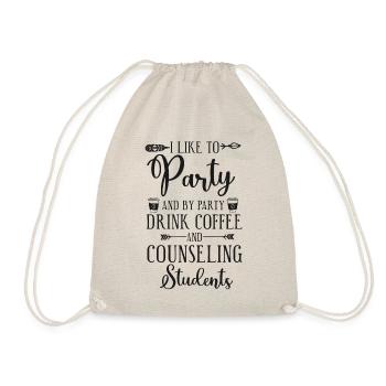 School Counselor Coffee I Like To - Drawstring Bag - nature - Front