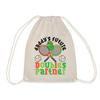 Funny Tennis Player Racket Daddy's - Turnbeutel - Natur - Vorne