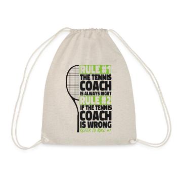Funny Tennis Player Racket Coach - Turnbeutel - Natur - Vorne