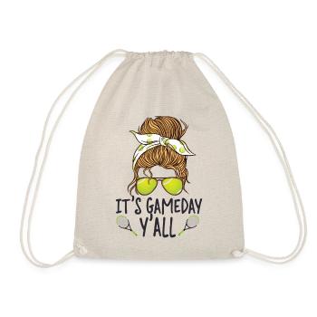 Funny Tennis Player Racket - Turnbeutel - Natur - Vorne
