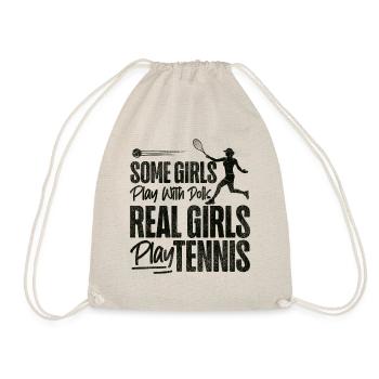 Drôle de joueur de tennis raquette fille - Sac de sport léger - nature - Devant