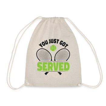 Funny Tennis Player Racket Friends - Drawstring Bag - nature - Front