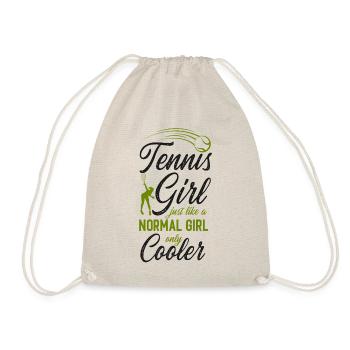 Drôle de joueur de tennis raquette fille - Sac de sport léger - nature - Devant