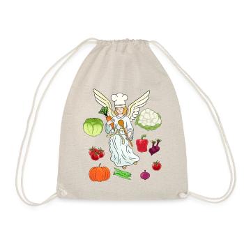 heavenly cook cook cooks culinary art vegetables angel - Drawstring Bag - nature - Front