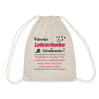 Lehrerin Witz Geschenk Idee - Turnbeutel - Natur - Vorne