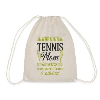 Funny Tennis Player Racket Mom - Drawstring Bag - nature - Front